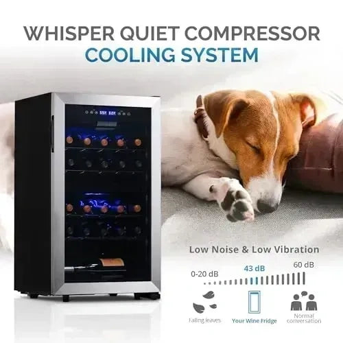 NewAir Freestanding 28 Bottle Dual Zone Wine Fridge, AW-281E