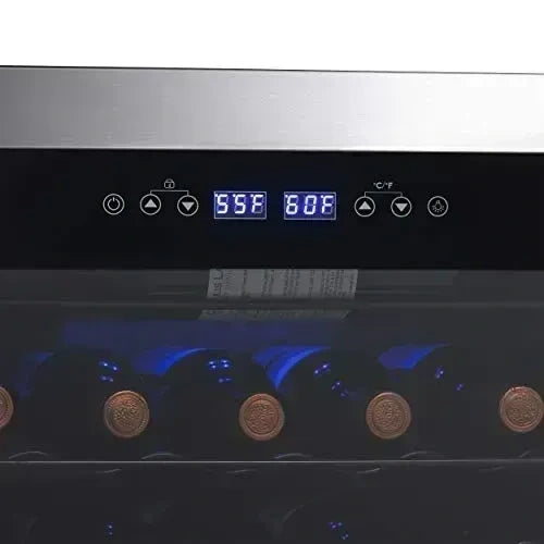 NewAir Freestanding 28 Bottle Dual Zone Wine Fridge, AW-281E