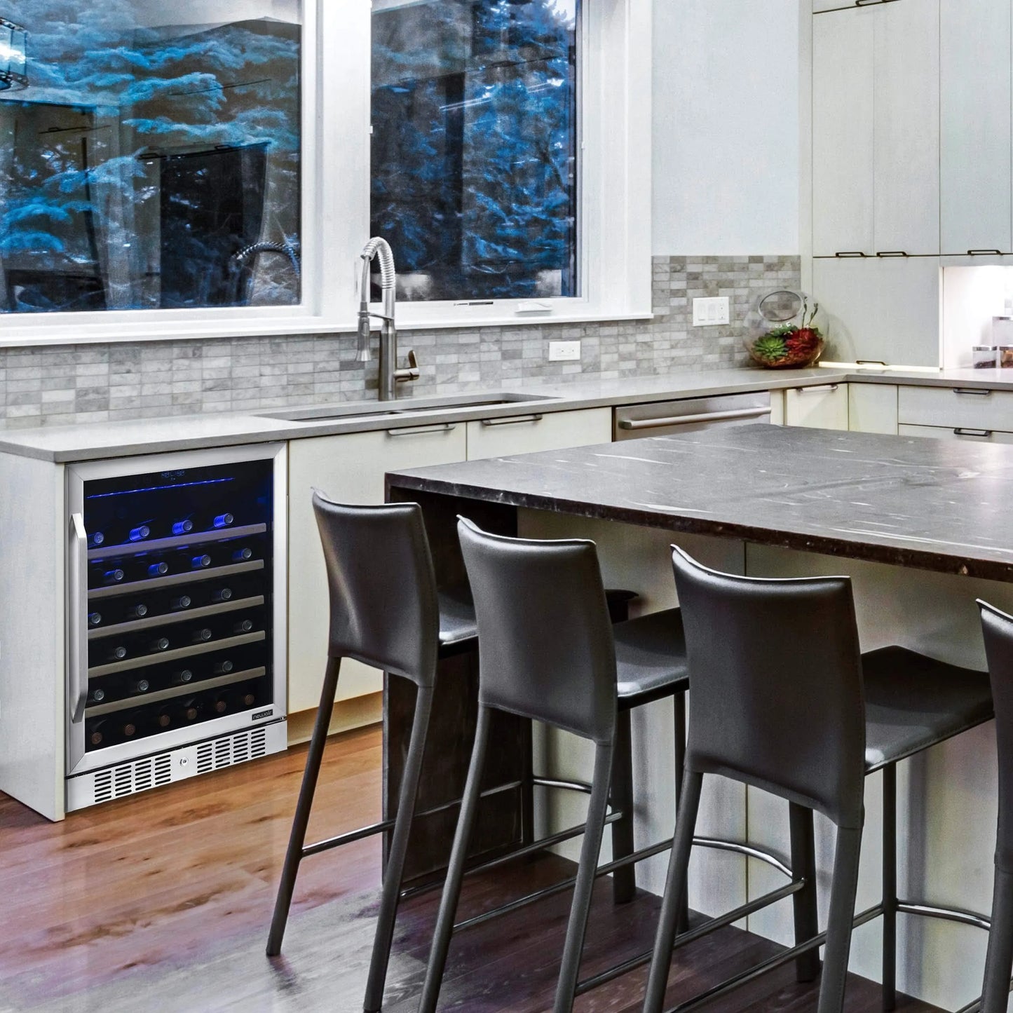 Newair 24 inch Built-In 52 Bottle Compressor Wine Fridge