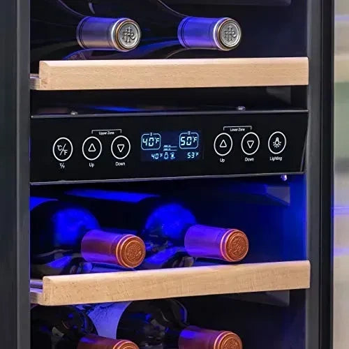 Newair 15 inch Built-In Dual Zone Wine Cooler