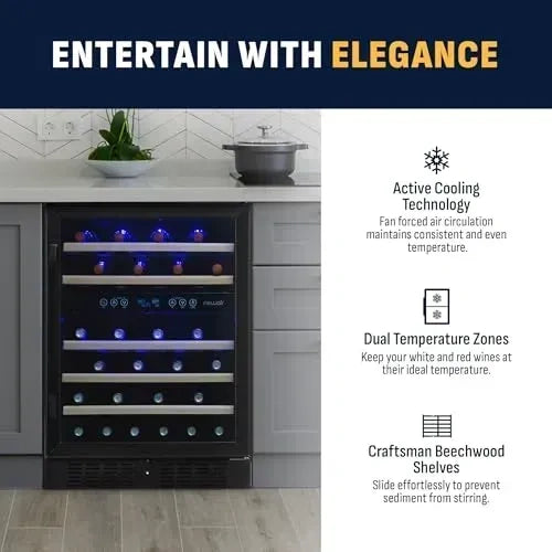 Newair 24” Built-in Dual Zone Wine Fridge