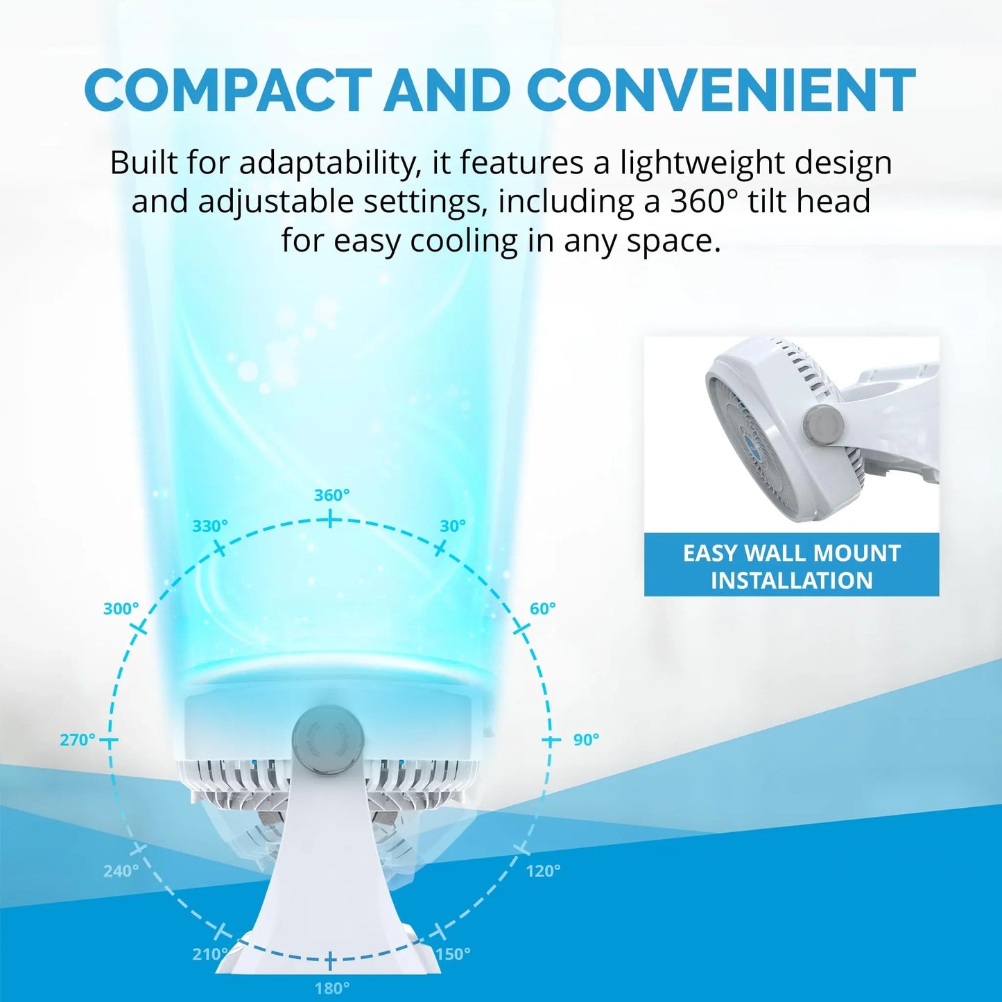 NewAir 12-inch Powerful Air Circulator Portable Fan in White