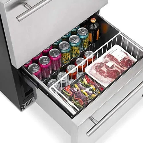 Newair 24” Outdoor Dual Drawer Fridge,20 Bottles and 80 Cans