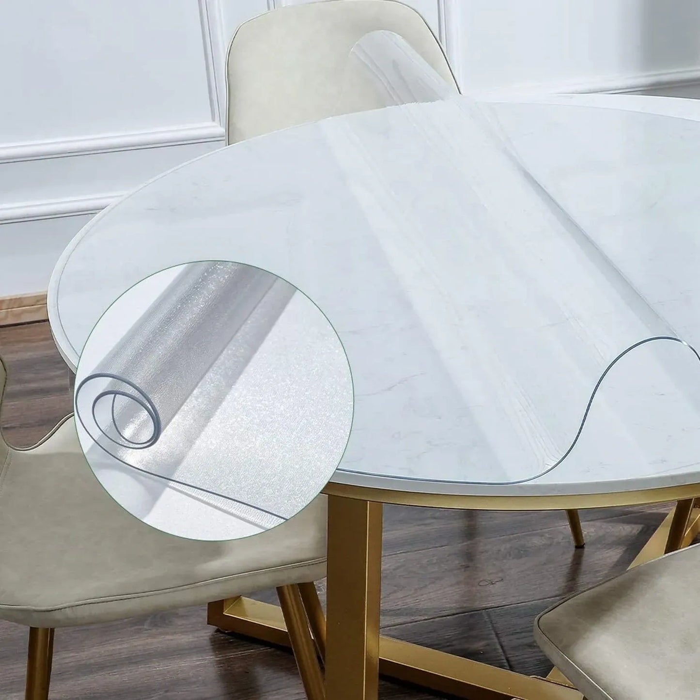 NECAUX 55 Inch Round Marble Tablecloth Protector (NEW)