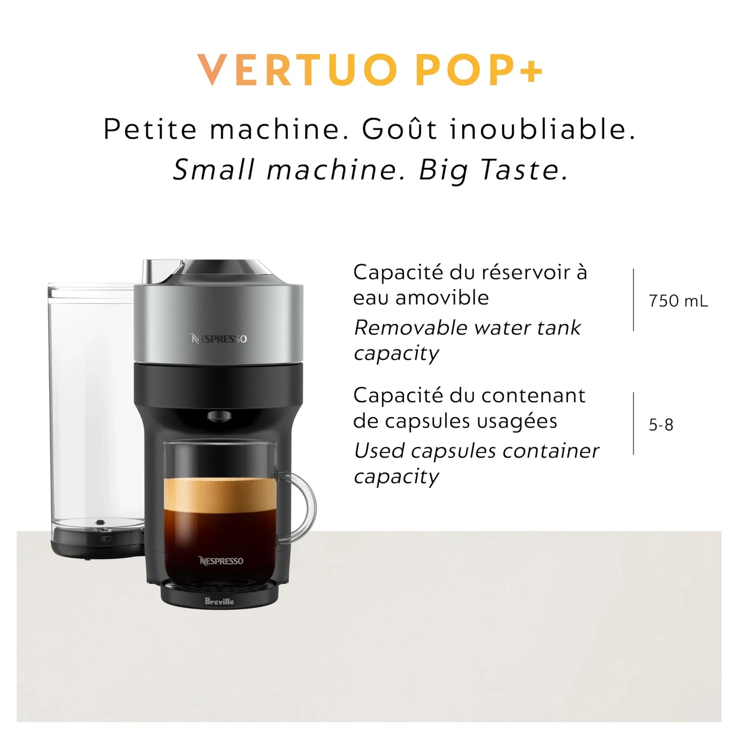 Nespresso Vertuo Pop+ Deluxe Coffee and Espresso Maker (NEW)