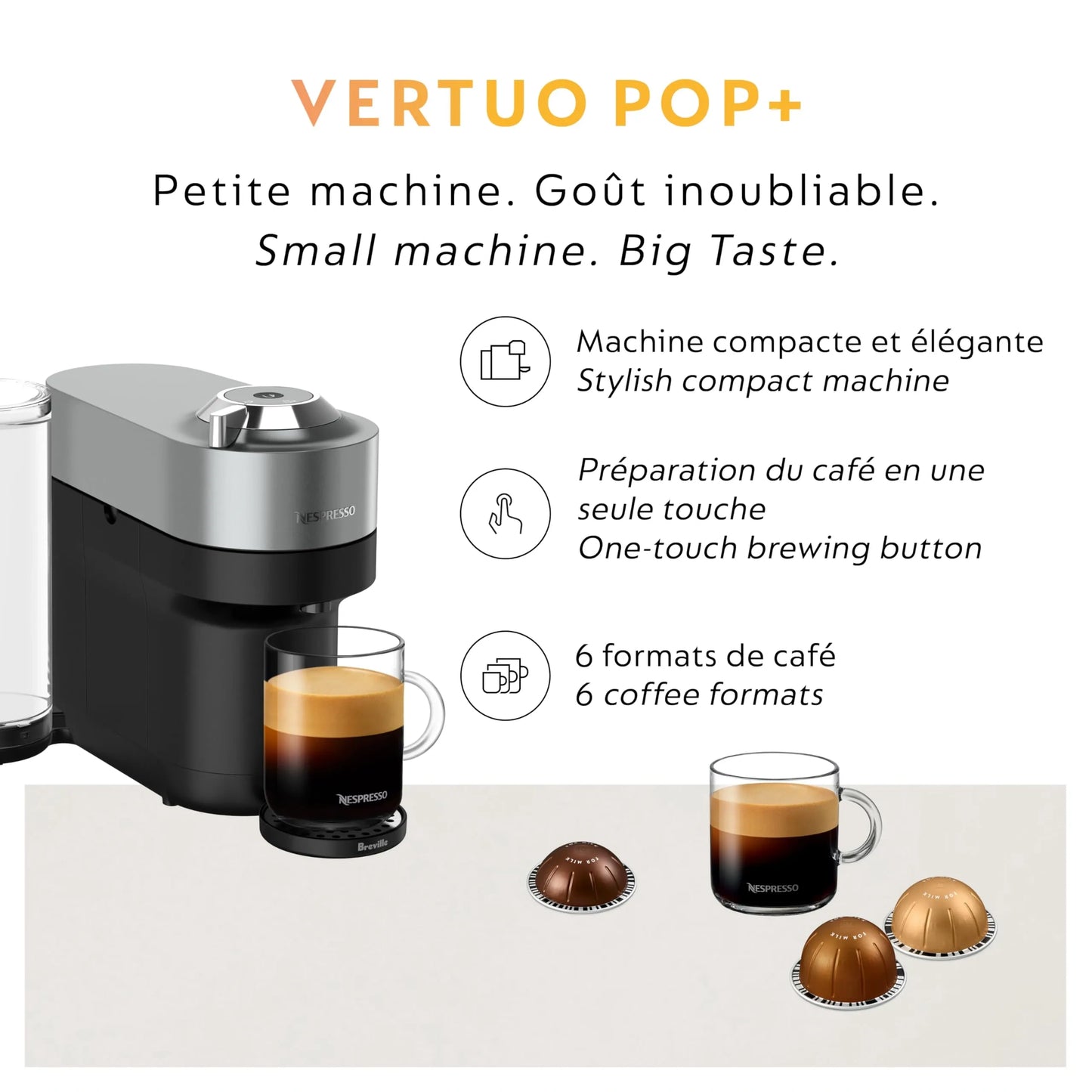 Nespresso Vertuo Pop+ Deluxe Coffee and Espresso Maker (NEW)