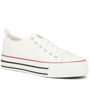 Olivia Miller Womens Canvas Casual and Fashion Sneakers White 9 Medium (B M)