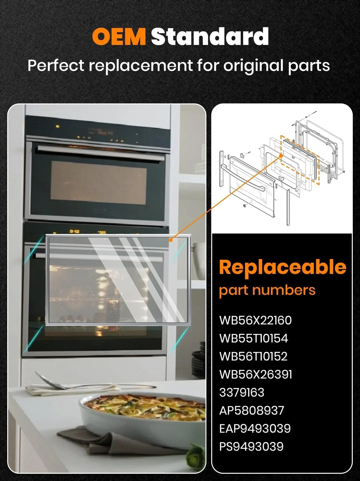 Opheart Range Oven Inner Door Glass (NEW)