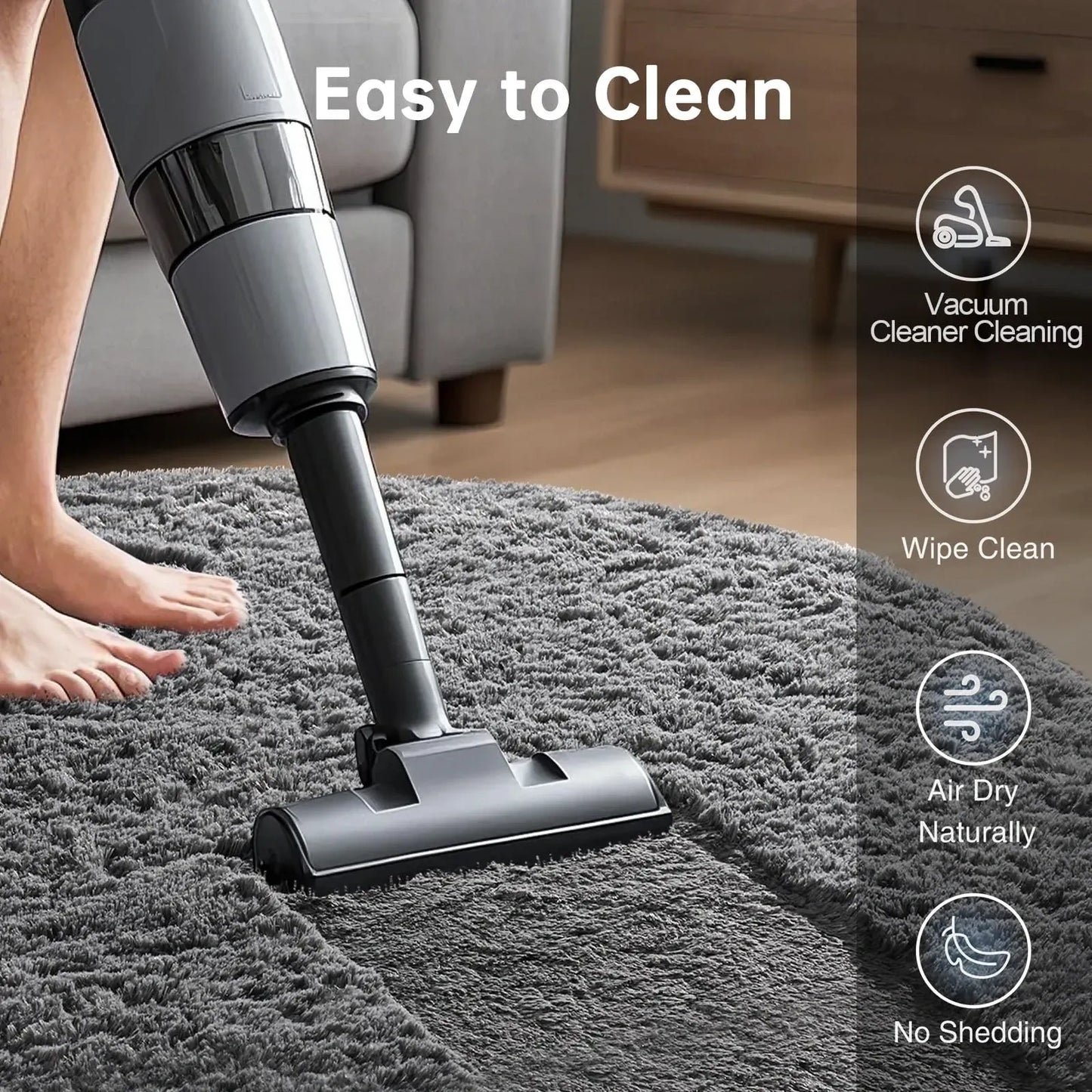 Ophanie 8Ft Grey Circle Area Rug (NEW)