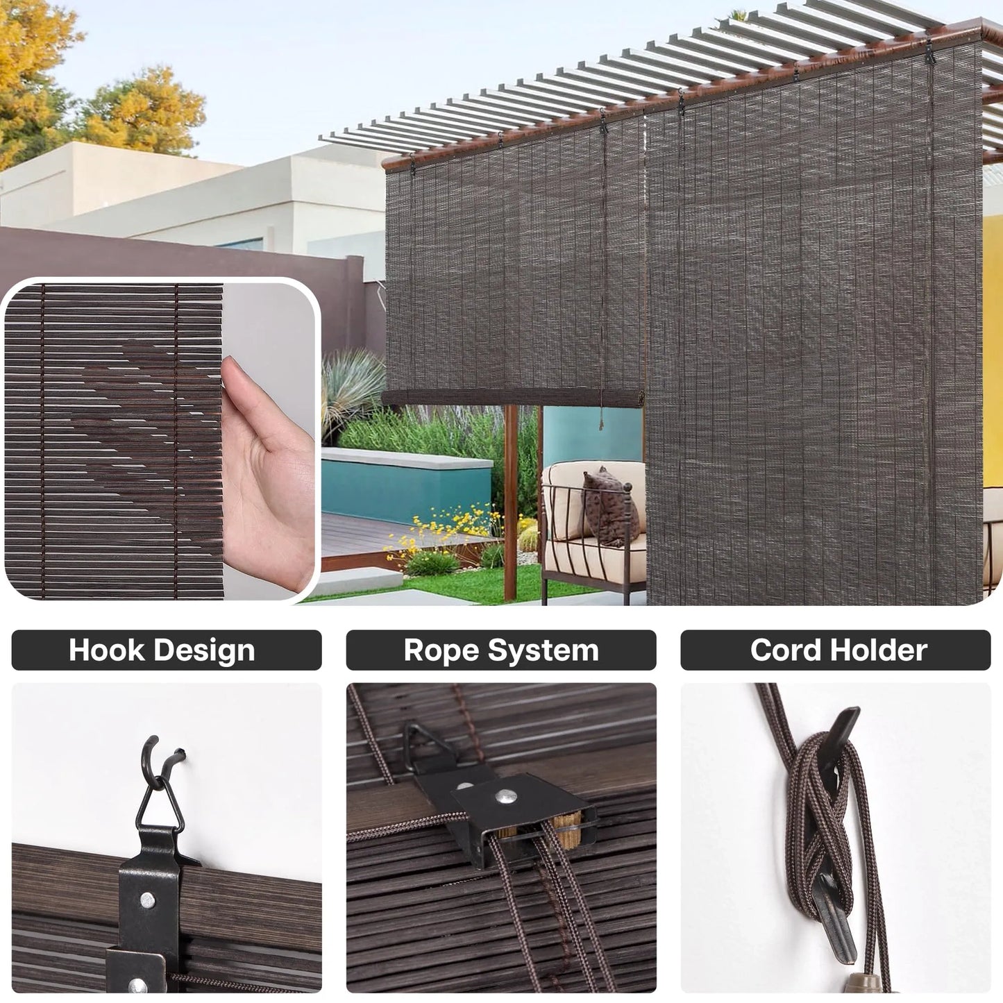 Outdoor Roller Shades for Patio (NEW)