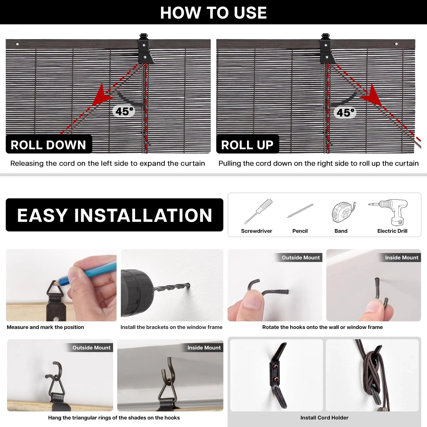 Outdoor Roller Shades for Patio (NEW)