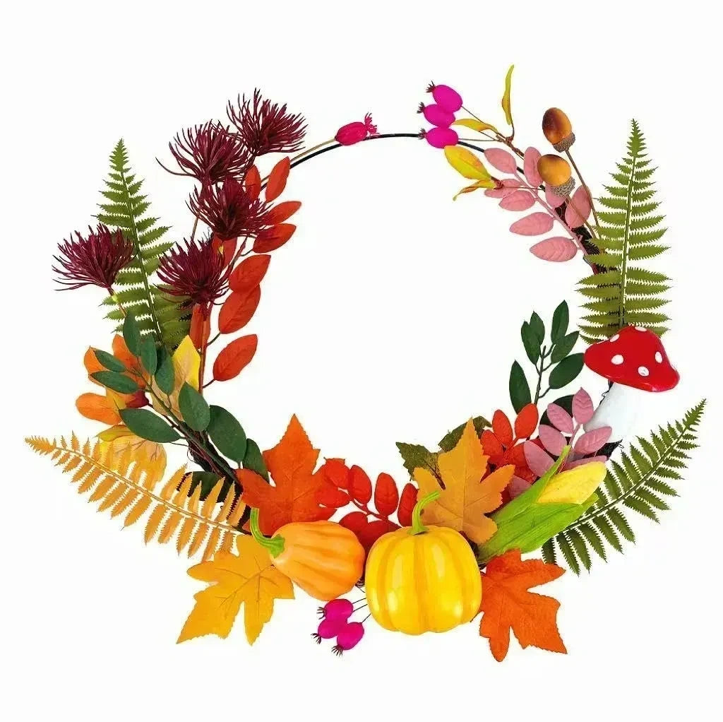 Pcalyr 20 Inch Fall Wreath for Front Door (NEW)