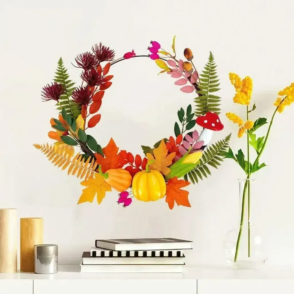 Pcalyr 20 Inch Fall Wreath for Front Door (NEW)