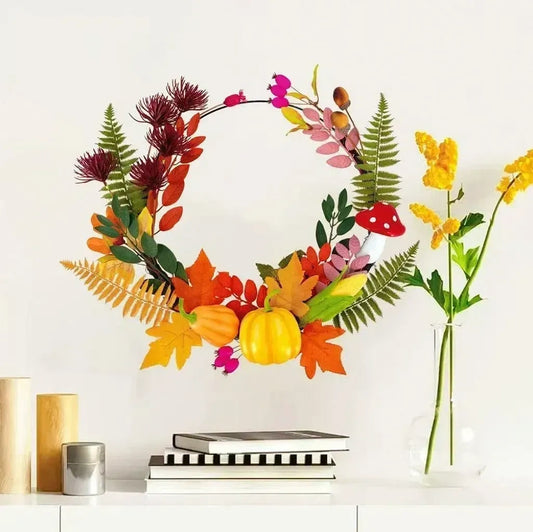 Pcalyr 20 Inch Fall Wreath for Front Door (NEW)