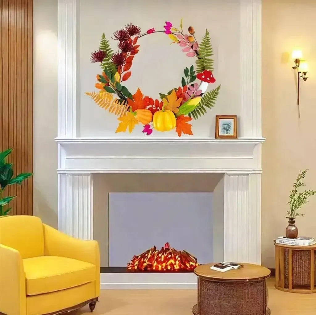 Pcalyr 20 Inch Fall Wreath for Front Door (NEW)