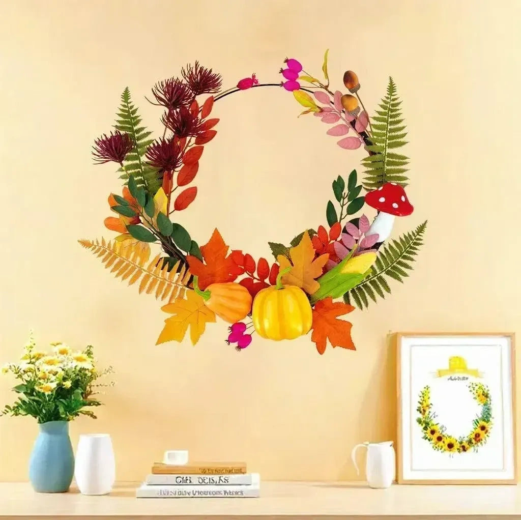 Pcalyr 20 Inch Fall Wreath for Front Door (NEW)