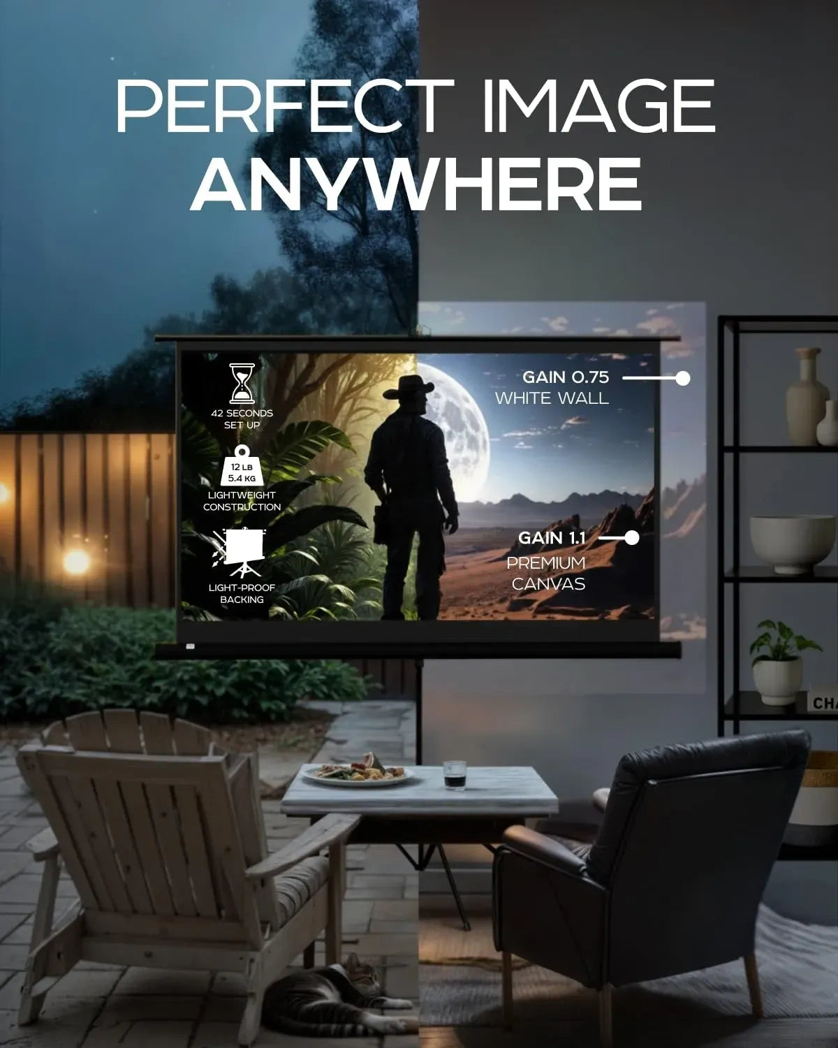 PropVue Projector Screen with Stand 60 inch (NEW)