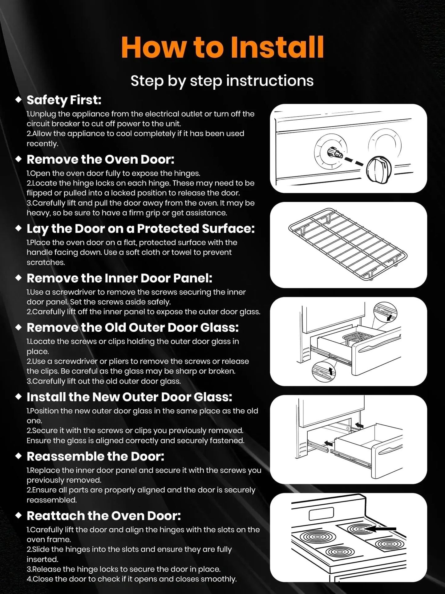 PROPART Upgrade Range Oven Outer Door Glass, WB56X22160 (NEW)
