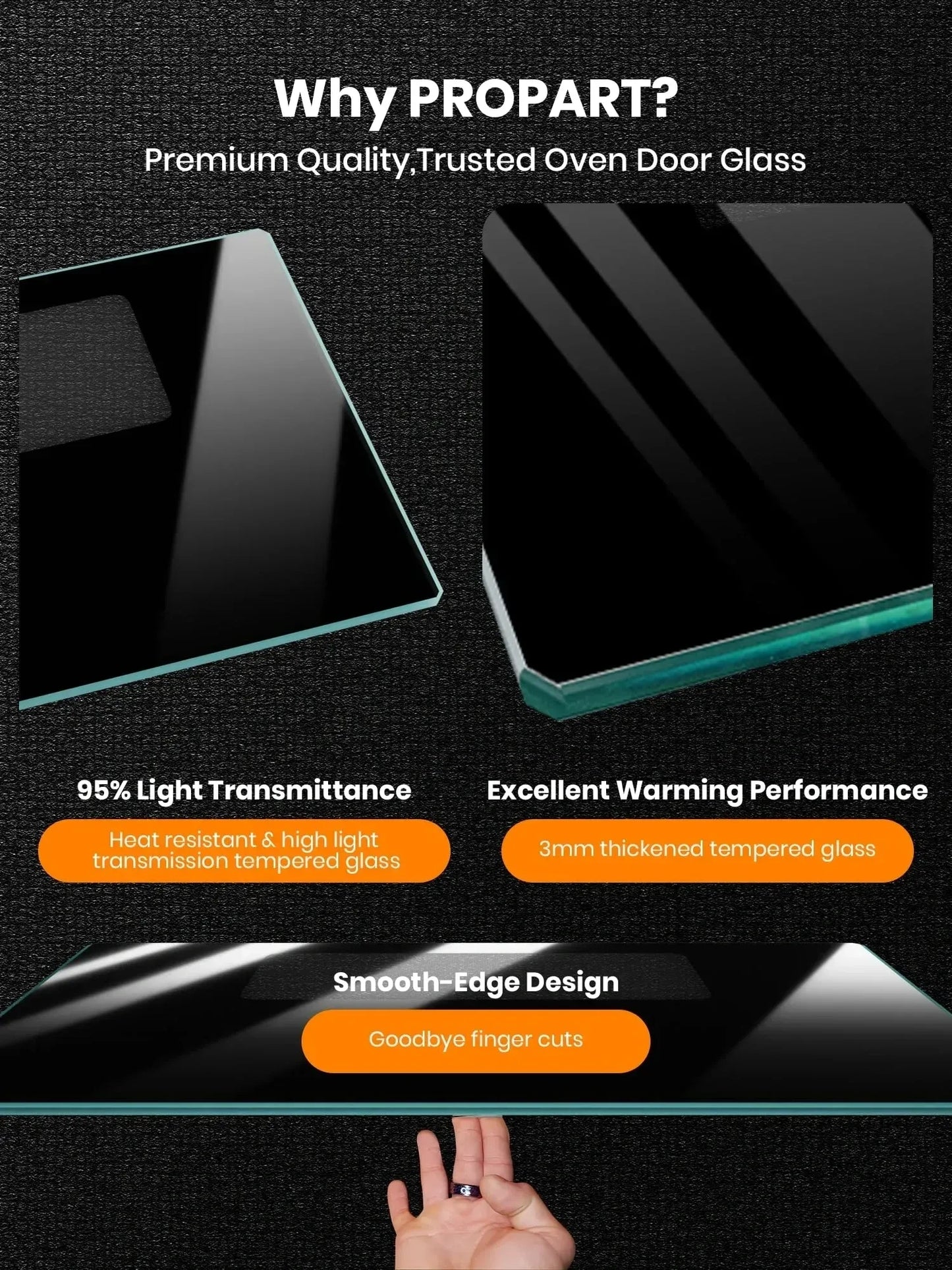 PROPART Upgrade Range Oven Outer Door Glass, WB56X22160 (NEW)