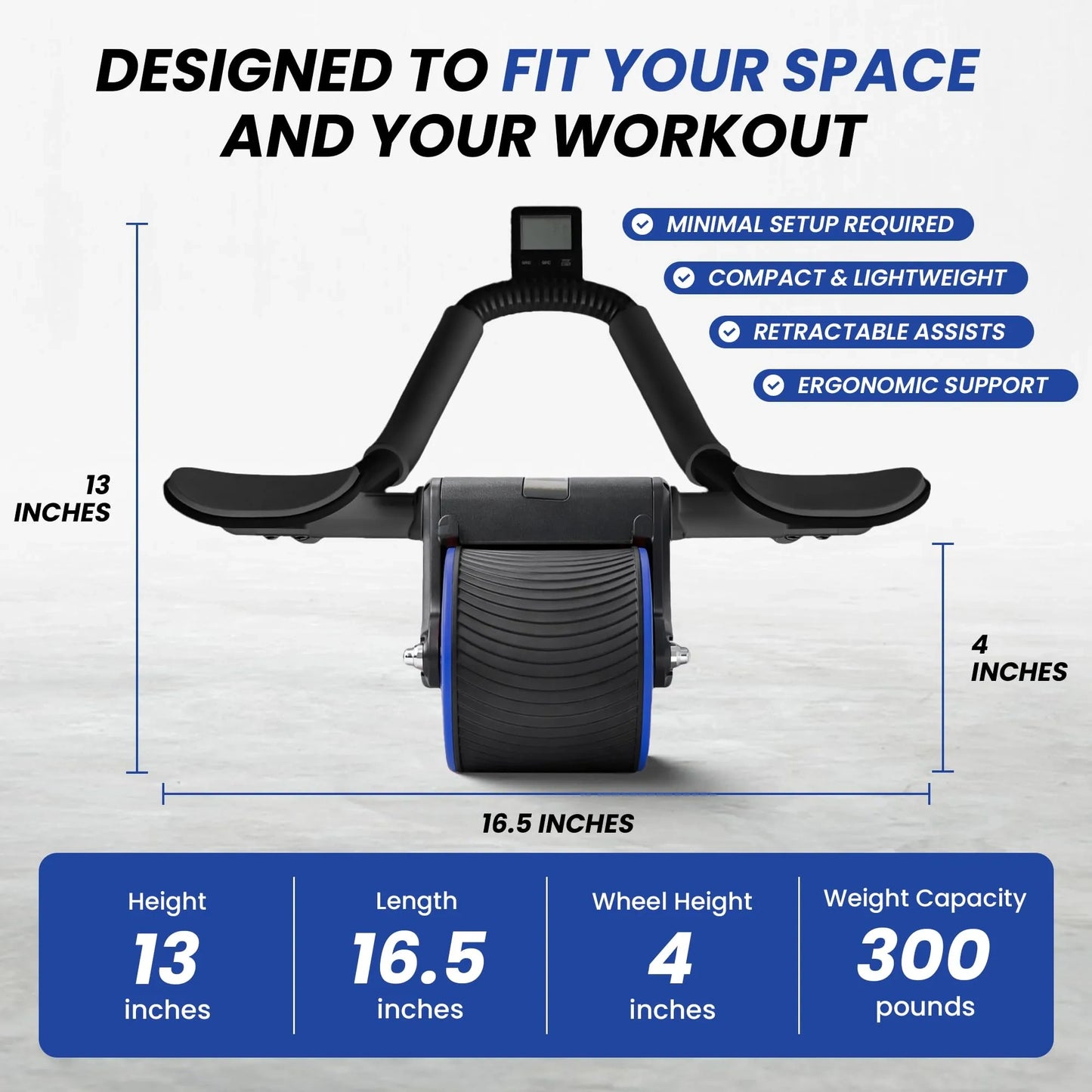 AB Roller Wheel with Elbow Support & Knee Pads (NEW)