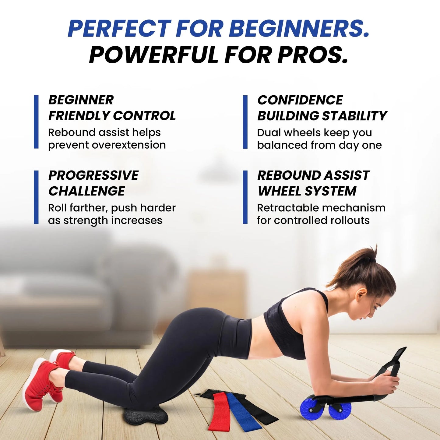 AB Roller Wheel with Elbow Support & Knee Pads (NEW)