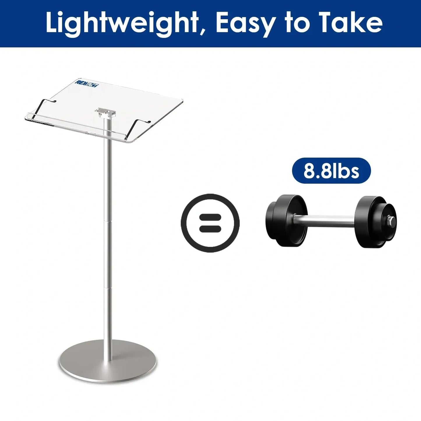 RexTact Acrylic Podium Stand 49 inch (NEW)
