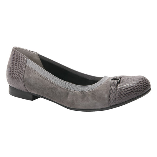 Ros Hommerson Women's Ballet Flats Grey - Gray Snake-Embossed Rosita Suede Flat - Women