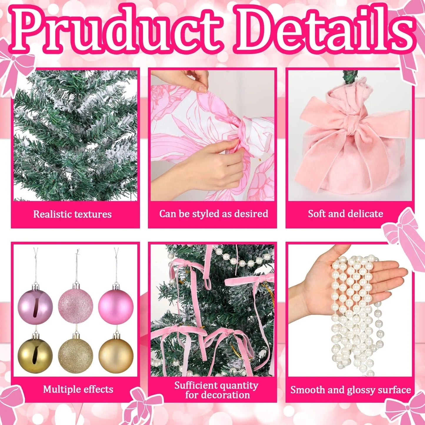 Coquette Christmas Tree Table Decor 35.5 Inch (NEW)