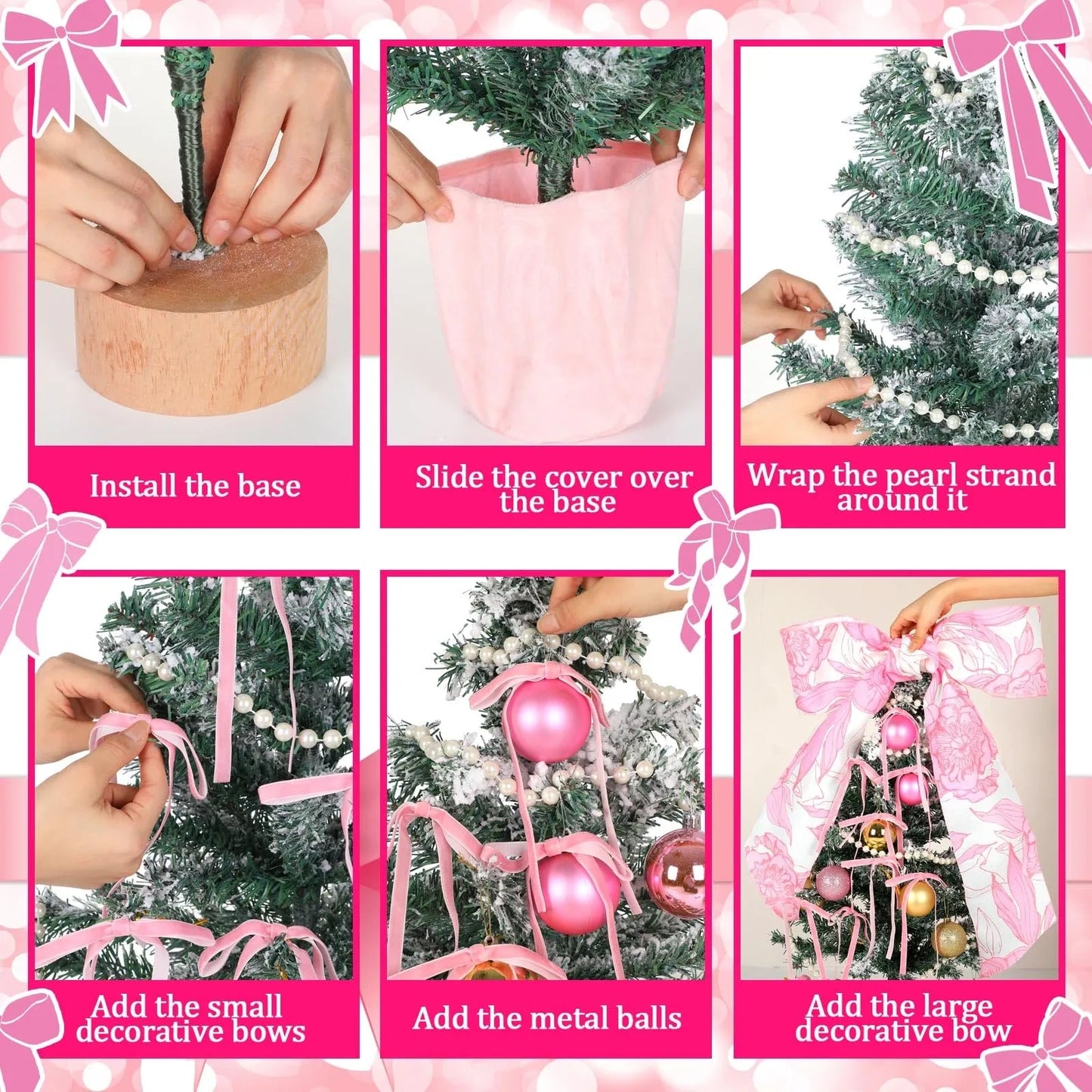 Coquette Christmas Tree Table Decor 35.5 Inch (NEW)