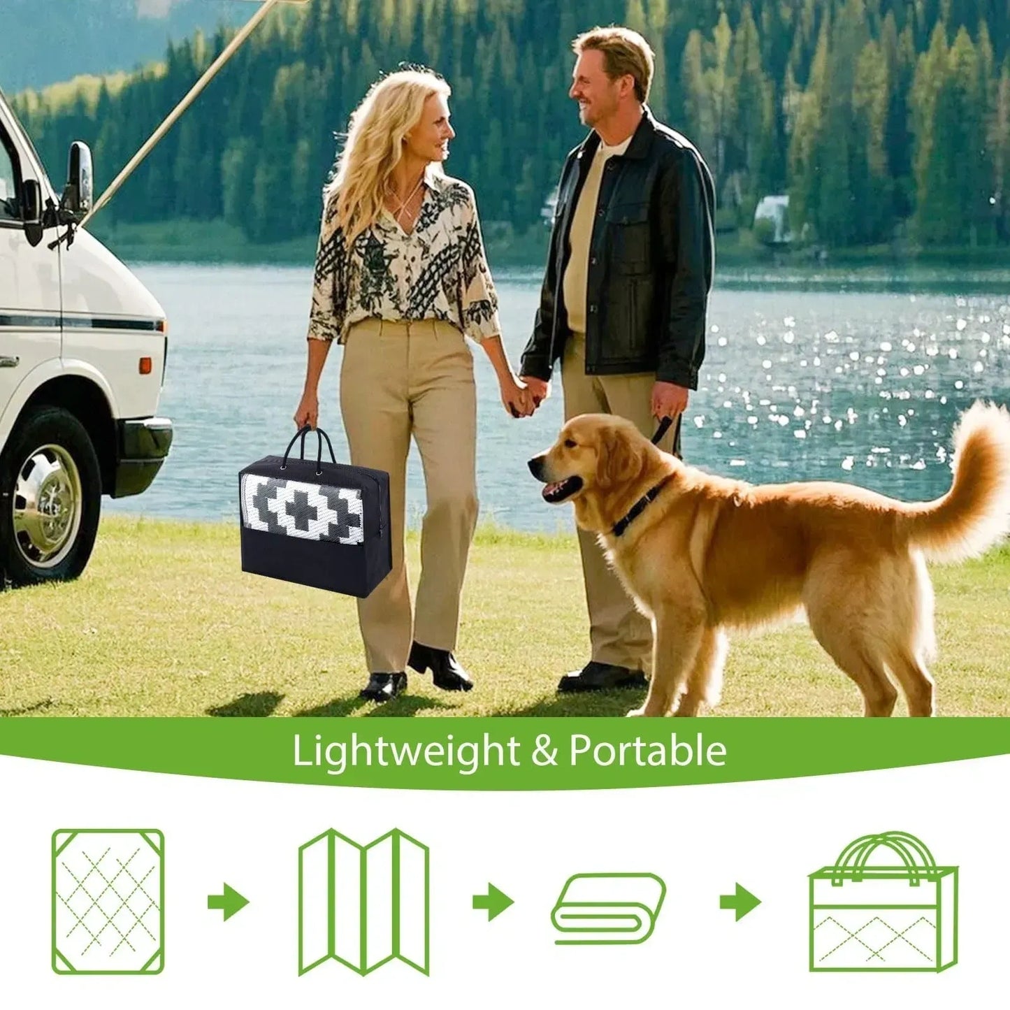 Smiry Waterproof Outdoor Rug 9x12 ft (NEW)