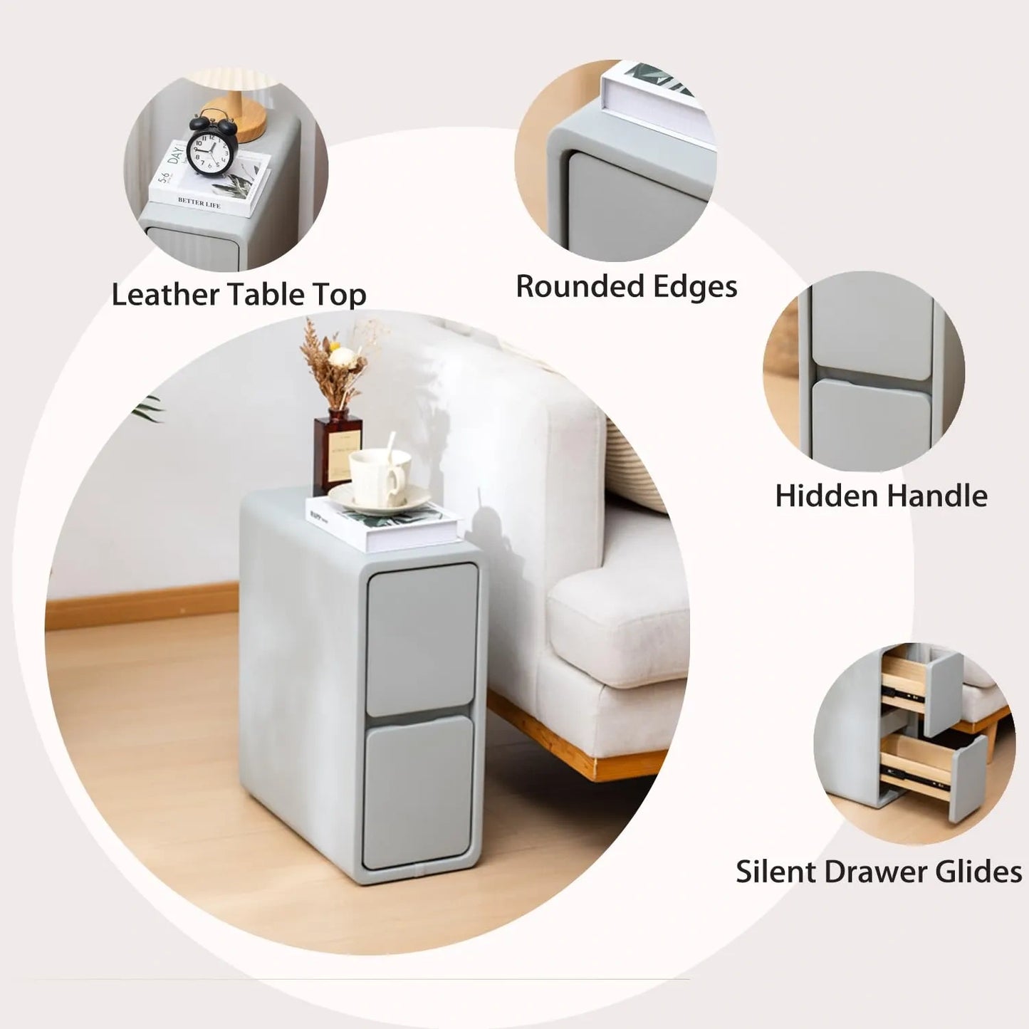 SOBIBO Narrow Nightstand (NEW)