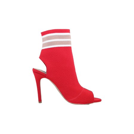 Steve Madden Womens GALLERY Open Toe Ankle Boots & Booties  Red  Size 9.5