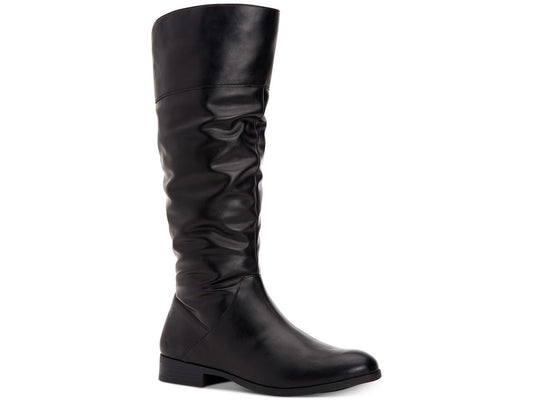 Style & Company Womens Black Elastic Goring Cushioned Kelimae Round Toe Block Heel Zip-up Riding Boot 6 M - All
