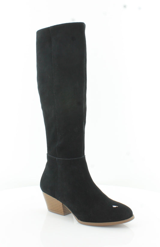 Style & Co. Womens Izaleal Suede Almond Toe Knee High Fashion  Black  Size 5.0