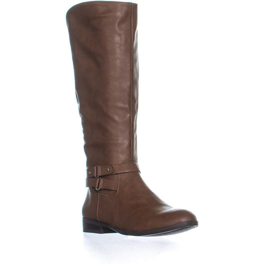 Style & Co. Womens Kindell Faux Leather Round Toe Riding Boots