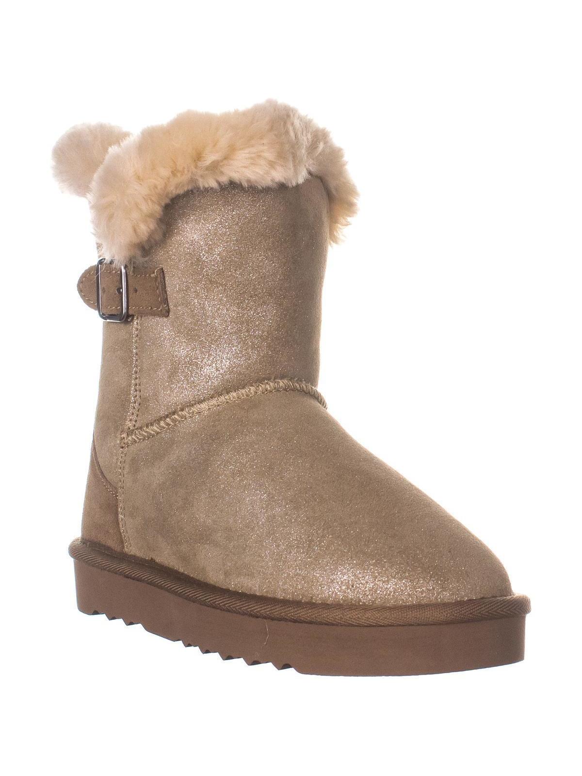 Style & Co. Womens Tiny 2 Suede Faux Fur Lined Winter Boots Gold 6 Medium (B M)