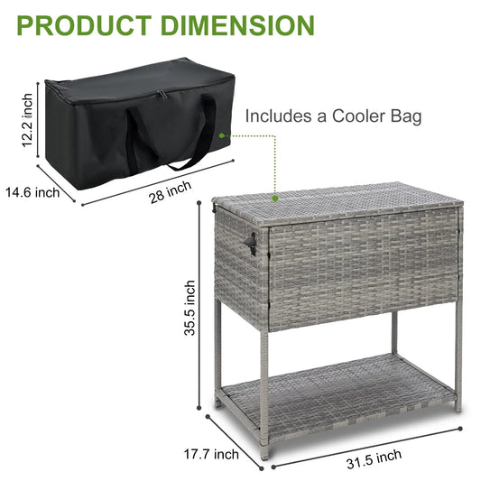 SUNNYPARK Large Ice Chest Cooler Cart 80 Quart (NEW)