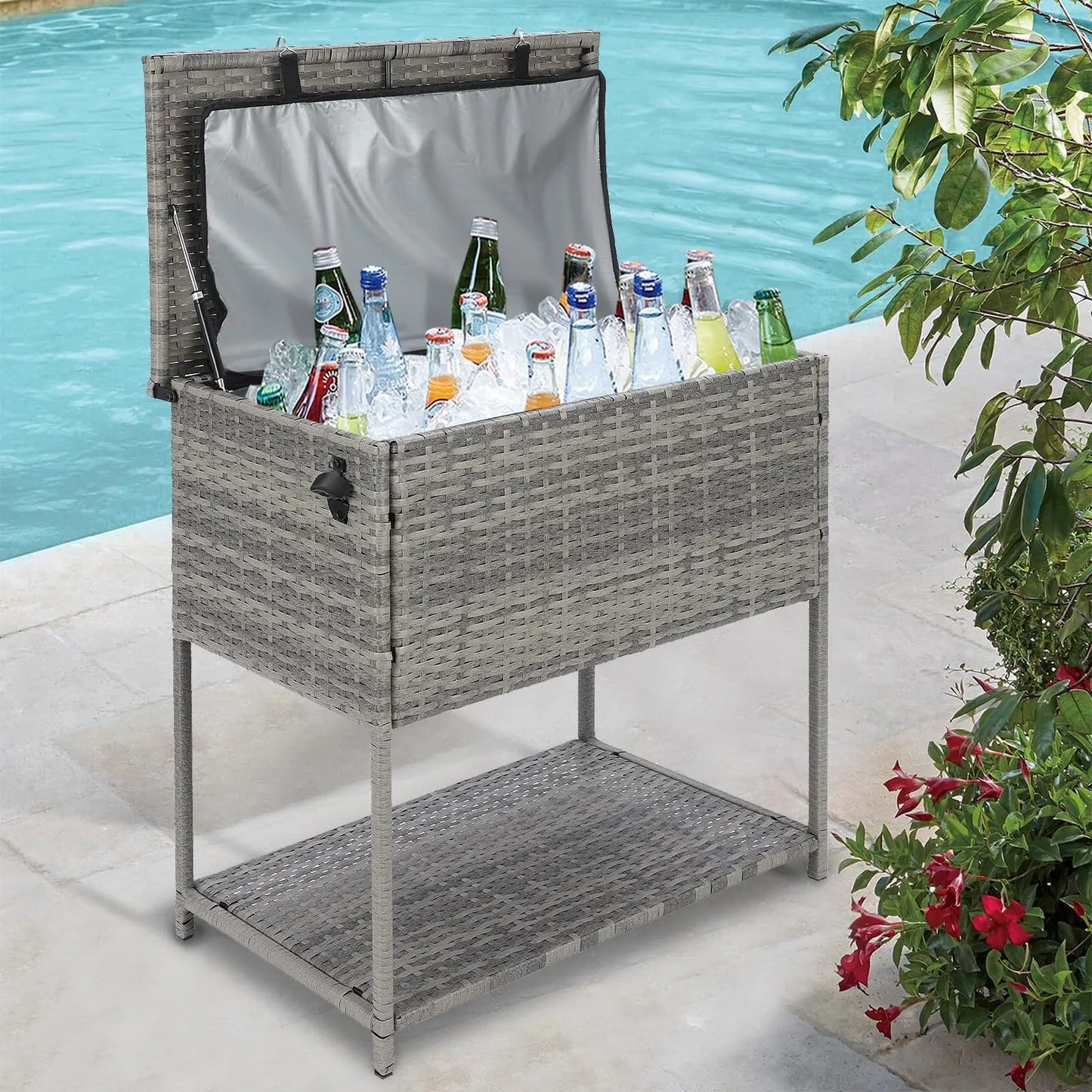 SUNNYPARK Large Ice Chest Cooler Cart 80 Quart (NEW)