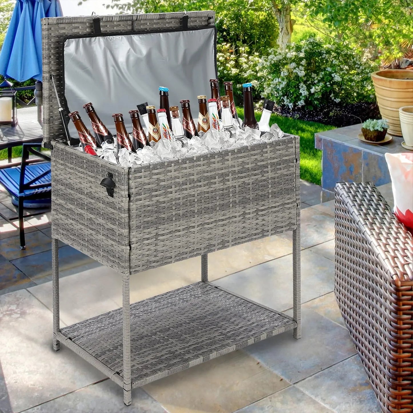 SUNNYPARK Large Ice Chest Cooler Cart 80 Quart (NEW)