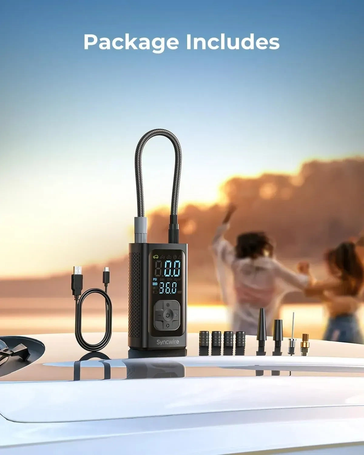 Syncwire Tire Inflator Portable Air Compressor, 150 PSI (NEW)