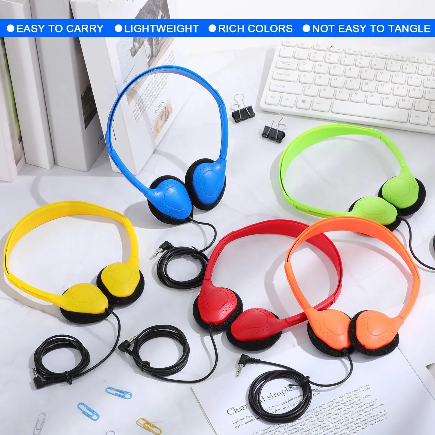 Tellegloww 120 Pcs Kids Classroom Headphones (NEW)