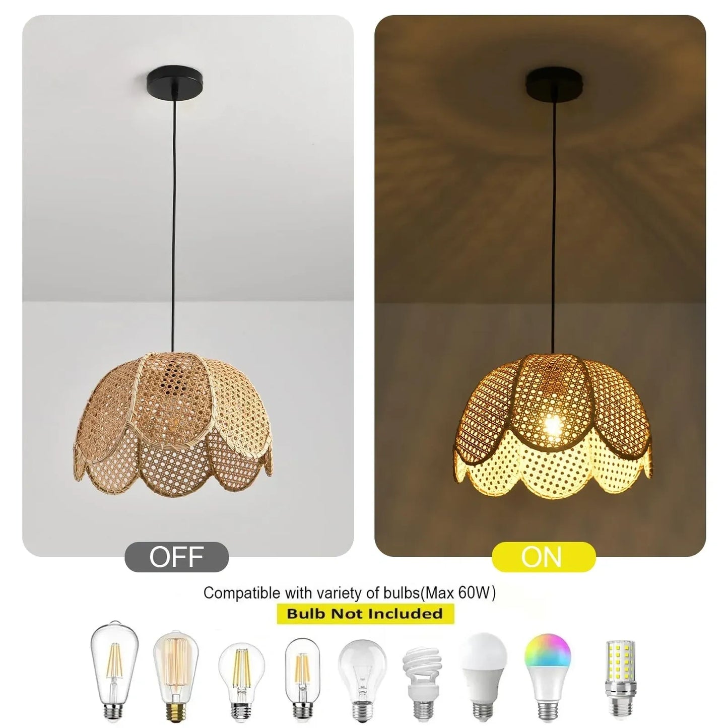 Natural Rattan Hanging Lamp (NEW)