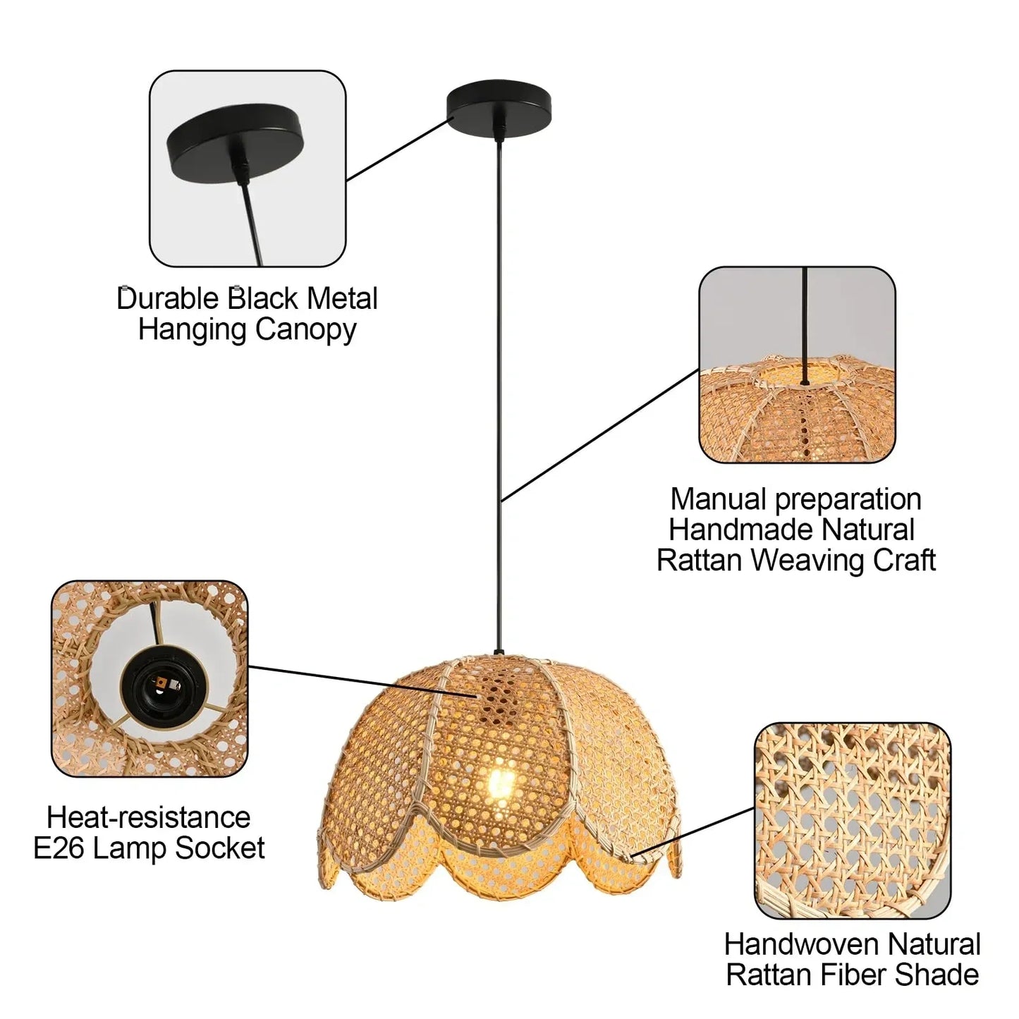 Natural Rattan Hanging Lamp (NEW)