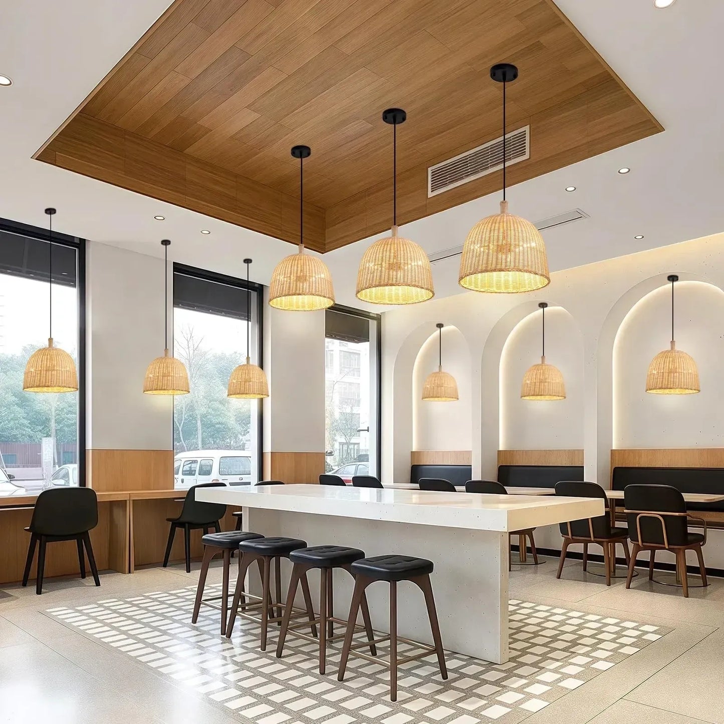 3-Light Rattan Pendant Lights (NEW)