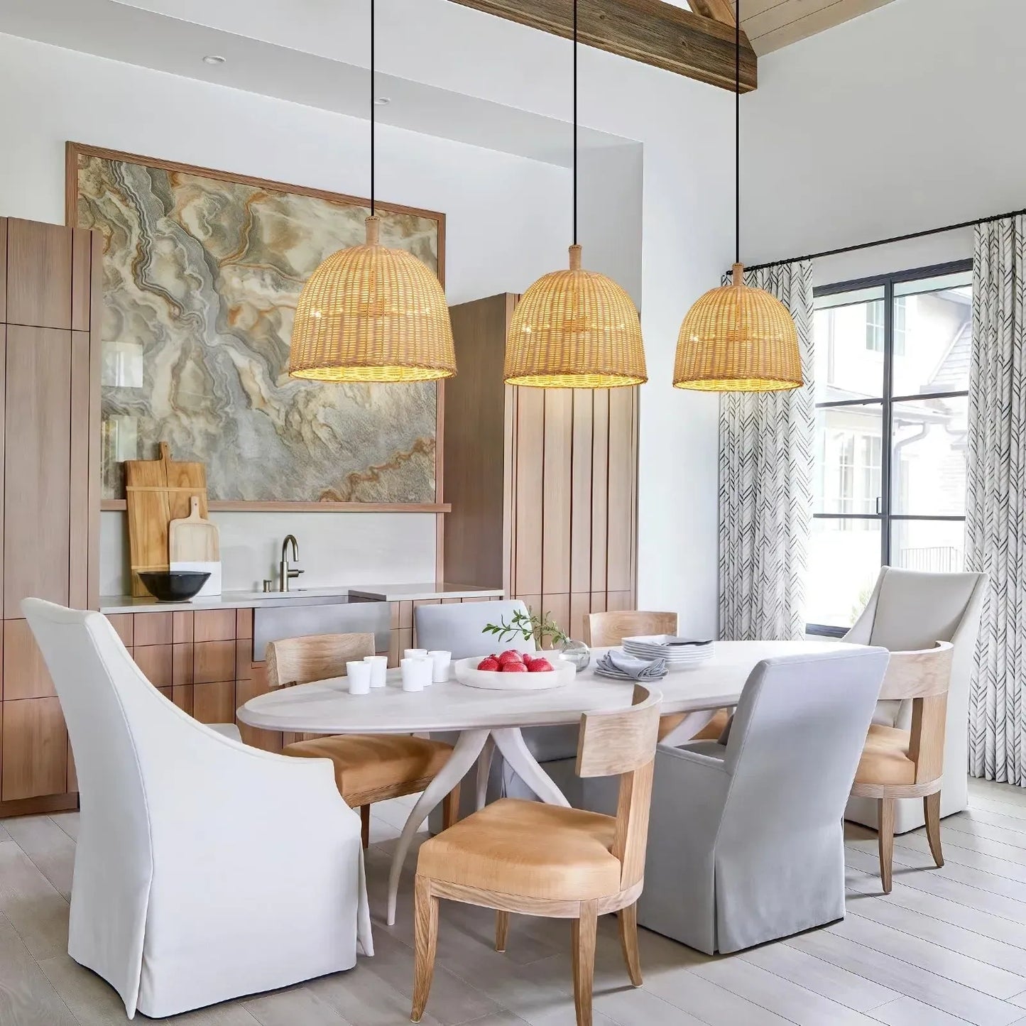 3-Light Rattan Pendant Lights (NEW)