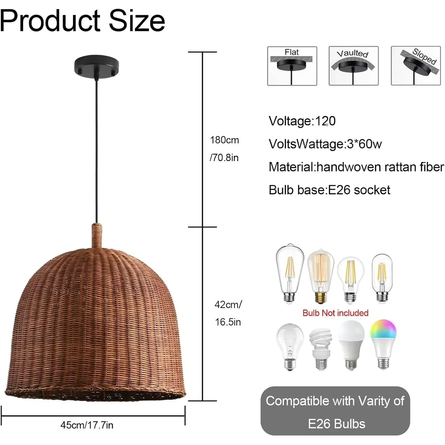 Dark Curry Rattan Pendant Lights (NEW)