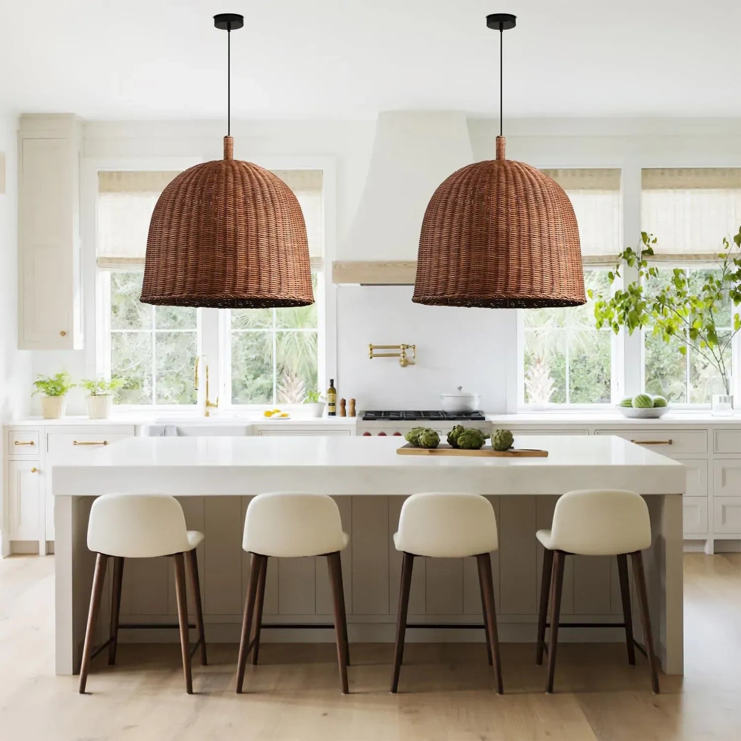 Dark Curry Rattan Pendant Lights (NEW)