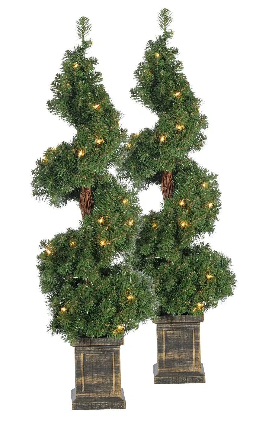 TenWaterloo Set of Two 3-1/2 Feet Artificial Spiral Pine Trees (NEW)