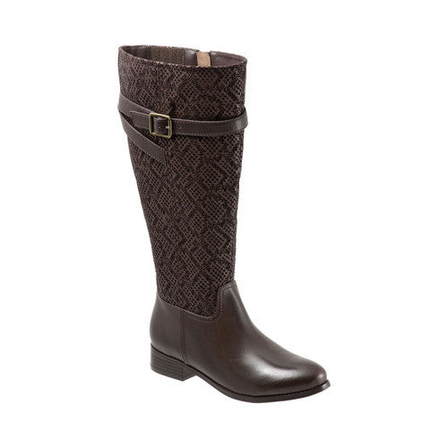 Trotters Women's Casual Boots DK - Dark Brown Snake Wide-Calf Lyra Leather Boot - Women