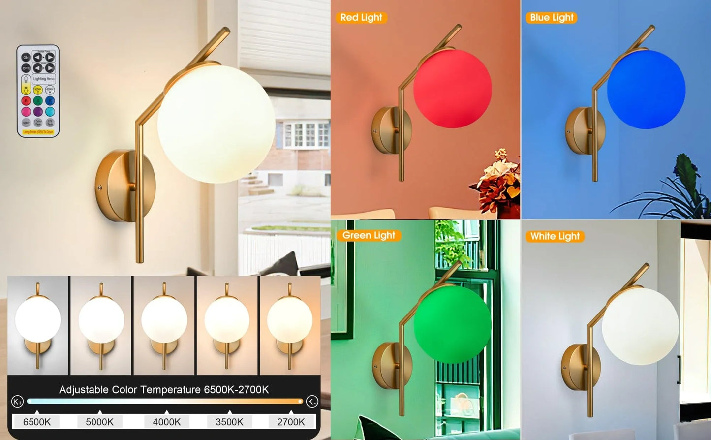 Wall Sconce Battery Operated Wall Light Set of 2 (NEW)